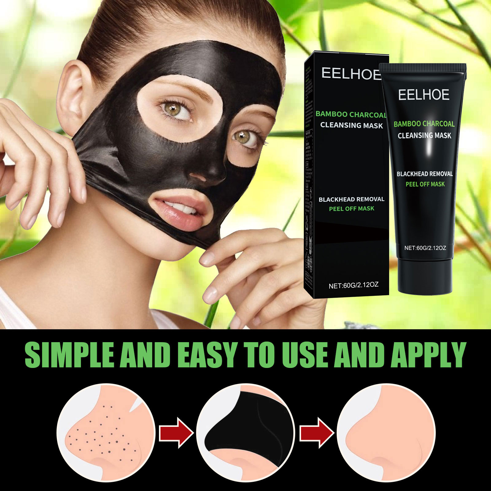 Bamboo Charcoal Tear-off Mask  – Mud Mask Kaolin recenzja i cena