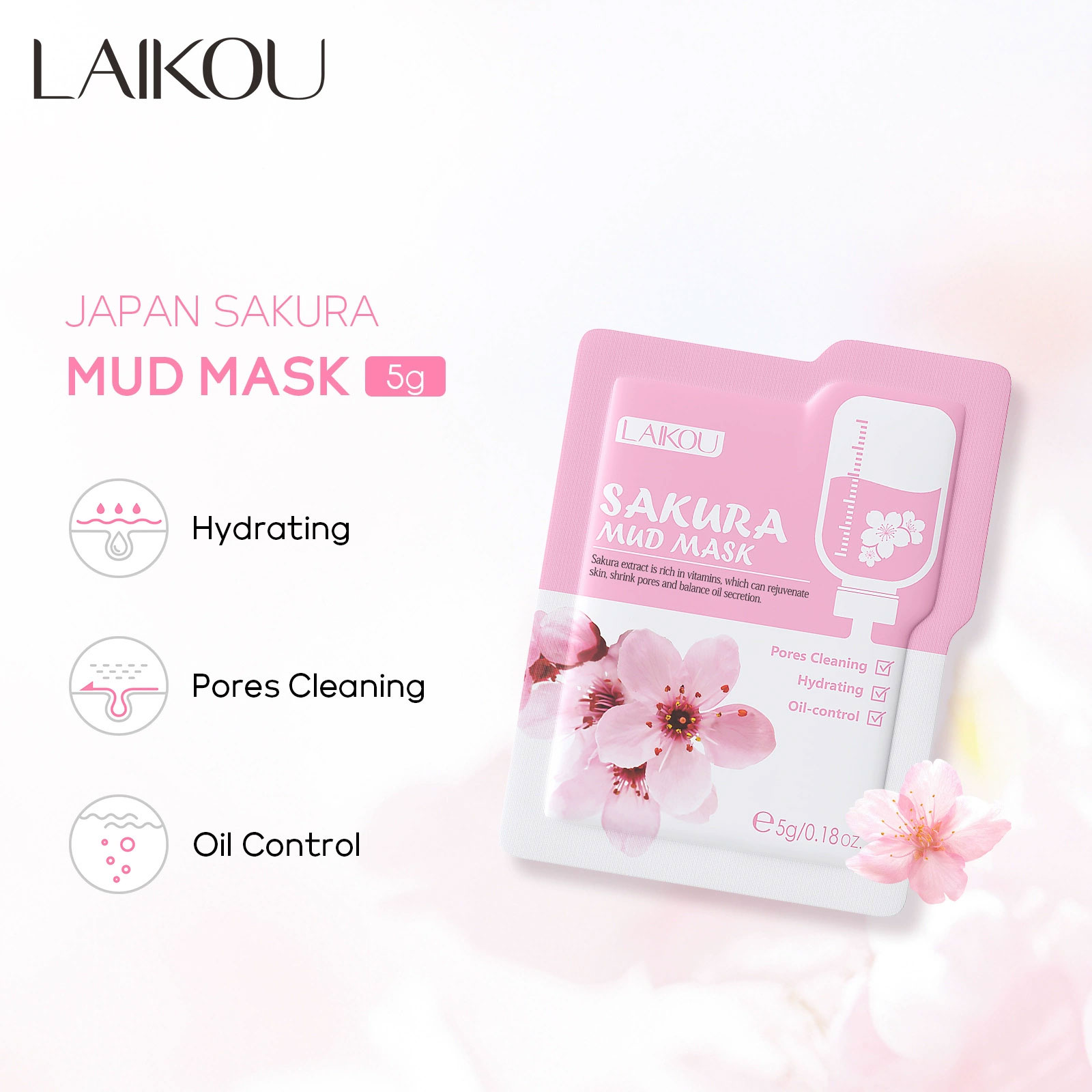 10pcsLAIKOU Sakura Mud Mask Ba – Mud Mask Kaolin recenzja i cena