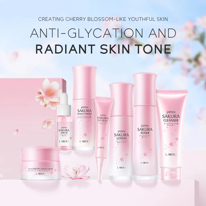 7pcs/Set LAIKOU Sakura Facial  – Hyaluronic Acid Serum recenzja i cena