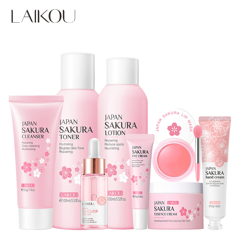LAIKOU 8Pcs Sakura Facial Skin – Hyaluronic Acid Serum recenzja i cena